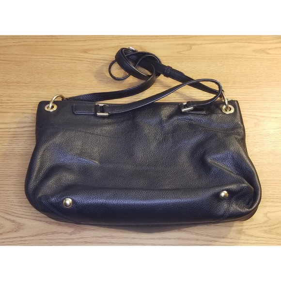 Michael Kors Black Satchel Shoulder Bag Handbag Hamilton Pebbled Leather EUC - Picture 2 of 5